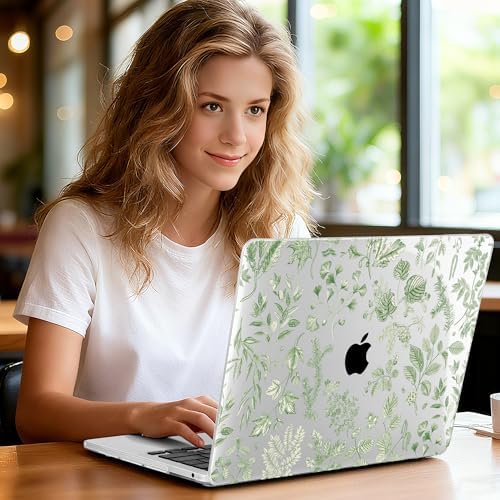 Case for MacBook Pro 13 inch M2 M1 2025-2022 2020 A2338 A2289 A2251, Plastic Hard Shell Laptop Case with Keyboard Cover, Trackpad Protector, 2 OTG Adapters, Leafy - Image 2