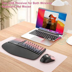 Ergonomic Wireless Keyboard Mouse, Mechanical Gaming Set with Wrist Rest - Image 4