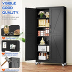 GAIOUS 78.7" Tall Metal Storage Cabinet with Lock and Wheels, File Cabinet - Image 3