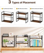 2-Tier Desktop Bookshelf, Desk Shelf Organizer, Rustic Brown - Image 4