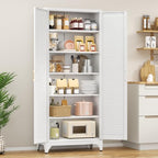 Polup 75" Pantry Cabinet, Tall Metal Storage Cabinet with Doors and Shelves - Image 2