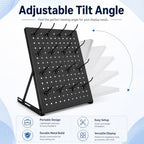 2 Pack Pegboard Display Stand, Metal Peg Board with 32 Hooks, Adjustable Angle & Foldable Design, Thick Steel Panel, Durable Tabletop Rack 16''x12'' for Vendor Display, Craft Show, Jewelry Display(Black silver) - Image 3