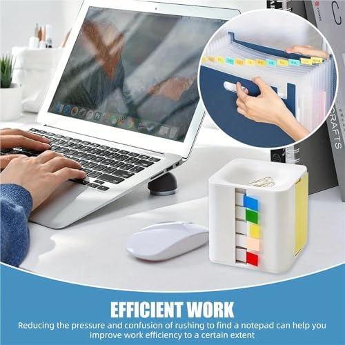 Post It Note Holder 5-in-1 Desktop Note Holder with Pop-Up Sticky Dispenser & Magnetic Paperclip Case - Image 3