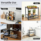 Desktop Shelf Organizer, 3-Tier Office Storage Rack, Adjustable Metal Bookshelf for Top of Desk, Desk Organizer for Office, Home, Dorm and Small Spaces (Black) - Image 5