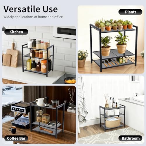 Desktop Shelf Organizer, 3-Tier Office Storage Rack, Adjustable Metal Bookshelf for Top of Desk, Desk Organizer for Office, Home, Dorm and Small Spaces (Black) - Image 5