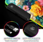 RGB Colorful Flower Peony Gaming Desk Mat & Floral Mouse Pad, XL - Image 4