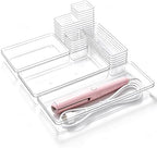 Manalete 31 Pcs Clear Plastic Drawer Organizer, Makeup & Vanity Organizer by Manelete