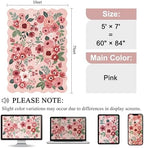 DUKINO 5x7 Area Rugs for Bedroom, Floral Washable Rug Non Slip, Pink - Image 2