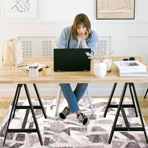 Office Chair Mat for Hardwood Floor, 72"x48" Easy Glide Computer Desk Mat Protector for Rolling Chair Under Desk Rug Nonslip Backing, Machine Wash, (Modern) - Image 2