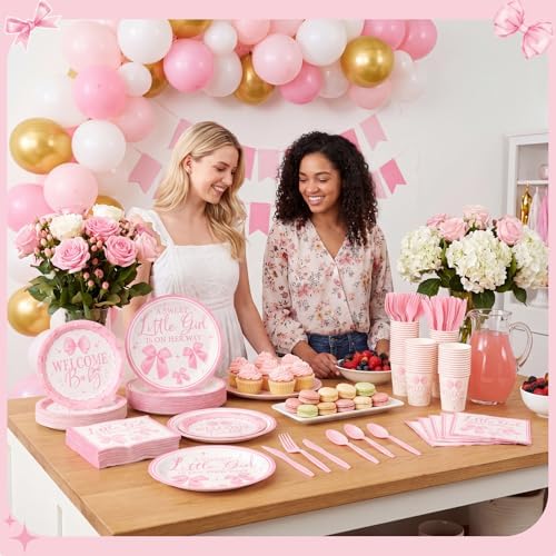400 Pcs Pink Bows Baby Shower Party Decoration Girl for 50 - Image 5