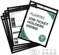 Job Ticket Holders 10x14 - (30 Pack) 8.5x11 Letter Size | Reusable Dry Erase Pockets Black with Metal Rings & Hooks | Durable Clear Shop Sleeves for Work Order | Perfect for Classrooms by Unknown