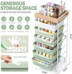 SYKIARIOL 6 Drawer Rolling Cart for Craft Storage,Utility Drawer Cart,Green - Image 3