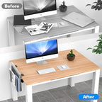 Adjustable Side Laptop Mount, No Drill Desk Storage Organizer, Metal Hanging Notebooks Holder, Punch-Free Clamp for MacBook Pro, Documents With Anti-Scratch Silicone - Image 3