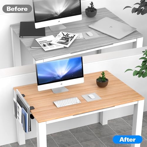 Adjustable Side Laptop Mount, No Drill Desk Storage Organizer, Metal Hanging Notebooks Holder, Punch-Free Clamp for MacBook Pro, Documents With Anti-Scratch Silicone - Image 3