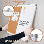 SWANCROWN White Board with Cork Board, 36 x 24 in, Aluminium Frame - Image 3