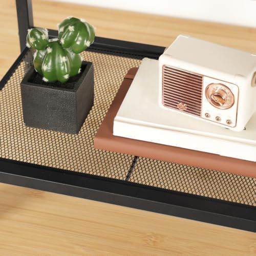HOOBRO Industrial Printer Stand, 2-Tier Mobile Printer Table, Rolling Cart with Power Outlets and USB Ports, Home Printer Stand with 2 Hooks, for Office, Living Room, Rustic Brown BF32UPS01 - Image 7