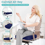 Gel Seat Cushion, Cooling Memory Foam Cushion for Office Chair, Blue - Image 5