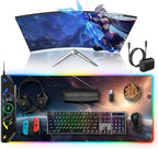 5-in-1 RGB Mouse Pad with Wireless Charging, Gaming Desk Mat, Cosmic Planet by TopmadeProduct-Ordernow