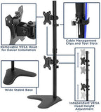 Mount-It! Vertical Dual Monitor Stand, Freestanding Stacked Monitor Mount for 2 Screens 17–32", Height Adjustable, Tilt Swivel Rotate, Portrait or Landscape, Holds 17.6 lbs per Arm, No Desk Clamp Needed - Image 3