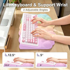 Sushret Cloud Wrist Rest with Keyboard Stand, Keyboard Riser with Wrist Pad - Image 4