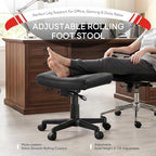 Adjustable Height and Tilt Adjustable Rolling Footrest Stool with Wheels - Image 3