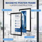 6-pack Magnetic Sign Holder, 11x17 Black Magnetic Paper Holder - Image 3
