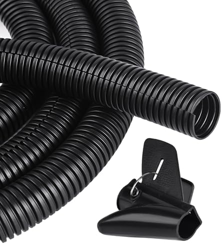 25FT - 1 Inch Split Wire Loom with Installation Tool - Black by CrocSee