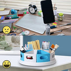 MeCids 360°Rotating Desk Organizers Homeschool Office Organization and Storage Art Supplies Organizers– 12" Lazy Susan Style Caddy with Removable Bins, for Home Offices, School Supplies Classroom Use - Image 4