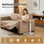 facka Adjustable C-Shaped TV Tray Table 18-32 Inch Height Couch Table - Image 5