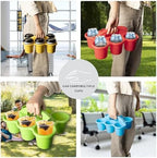 2 Pack Classroom Caddy For School,Kidsroom,Pencil Holder,Plastic Cup Caddy for Drink Delivery (Rainbow Color-4pack) - Image 6