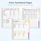 Ospelelf Budget Planner Undated, Money Expense Tracker with Pockets & Stickers, Thick Cardboard Cover, Large Pages for Spacious Writing, Original Fun Colorful Design, 12 Month Financial Notebook, Blue Pool - Image 6