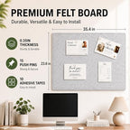 Felt Bulletin Board for Wall 36" x 24" Unfolded Size, Frameless Felt Pin Board, Soft Cork Board Alternative for Office, Home Planning, Notes, Photos & Wall Decor, Foldable Shipping, Easy Install - Image 2