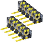 NineLeaf 10 Pack Compatible Labels Tape Replacement for Dymo 18058 3/4 inch Black on Yellow Heat Shrink Tube Labels 19mm x 1.5m for Wires and Cables Use in Rhino 4200 5200 5000 6000 3M Label Maker by NineLeaf