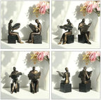 Lukitas Readers Decorative Bookends Heavy Duty Non-Slip, Bronze, Resin 8'' - Image 3