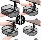 Under Desk Storage Drawer Organizer, Clamp on Under Table Shelf Hanging Desk Mount Tray Attachable Drawer Basket for Home Office Desktop Clutter Management Space Saving - Image 7