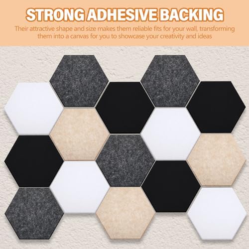 6.7 x 5.9 in 16 Pcs Hexagon Cork Board Tiles, Felt Pin Boards, Classic - Image 6