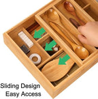2-Tier Drawer Organizer Kitchen Utensil Silverware Drawer Organizer, cutlery Silverware Tray for Drawer , Bathroom dressing table Makeup drawer organizer box tool Stationery Cosmetics Storage Box - Image 3