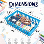 Classroom Storage Baskets, Small Plastic Basket Bin for Organizing, Colorful Storage Tray for Pencil, Paper, Desk, Shelf, Teacher, Student, School Home Office, 12 Pack, 10.2"L x 6.5"W x 2.4"H - Image 2