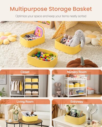 KALLAX Small Woven Storage Basket for Organizing, 13.5x9.5x5 inches, 3 Pack - Image 3