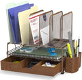 Simple Houseware Desk File Organizer for Office Supplies w/Drawer, Copper by SimpleHouseware