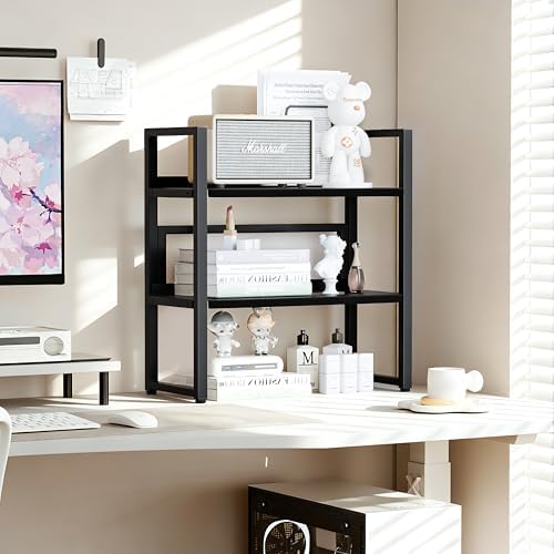 Brakki Desk Shelf Organizer, 2-Tier Desktop Bookshelf, Small Office Shelf - Image 2