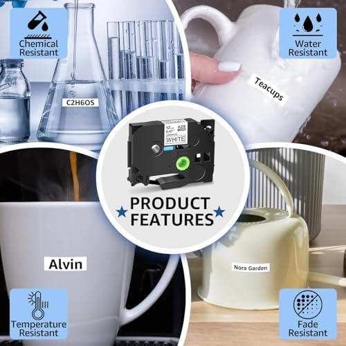 Compatible for Brother TZE-231 12mm Label Tape, 5-Pack, for PT-H110 P-Touch Label Printer, TZE-231/221/241/335, GreenCycle(White on Black-10PK,6mm) - Image 6
