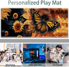 Large Gaming Mouse Pad + Keyboard Wrist Rest + Wrist Support + Coaster Set, Memory Foam Ergonomic for Easy Typing, XXL Extended Gaming Mouse Pad Table Pad - Sunflower and Butterfly - Image 7