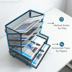 SETTFRFE 5-Tier Metal Desk File Organizer, File Tray Rack - Image 4