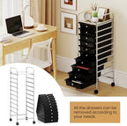 Giantex Rolling Storage Cart with 10 Drawers, Utility Cart with Tabletop, Drawer Organizer with Wheels for Craft Art Paper Tool, Mobile Organization & Sorting for Office Home School School Supplies - Image 7