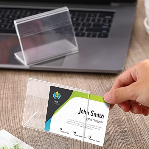 Teling 150 Pcs 3.5x2.5 Mini Acrylic Sign Holder Slant Back Display Stands - Image 2