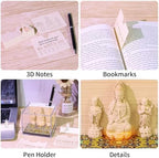 3D Memo Pad, 3D Calendar 2027, Time Piece Calendar, Tear-Off Calendars 2027, 3D Paper Carving Art Memo Pad, Art Carving Sticky Notes for Office Home Gifts Ornaments (Guanyin) - Image 5
