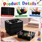 WILLBOND 12 Pcs Classroom Caddy Bulk Plastic Storage Caddy, Black - Image 4