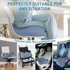 BlissTrends Extra Thick Seat Cushion for Office Chair & Car Seat, Grey&Blue - Image 5