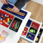 Three by Three Seattle Felt·Like·It! Felt Bins for Office, Crafts, Classroom, Living Room, Bedroom (Cream/Red/Navy, 10) - Image 4